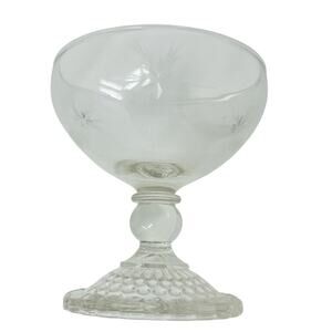 Glass Bubble Foot Champagne Sherbet Goblets Set of 5